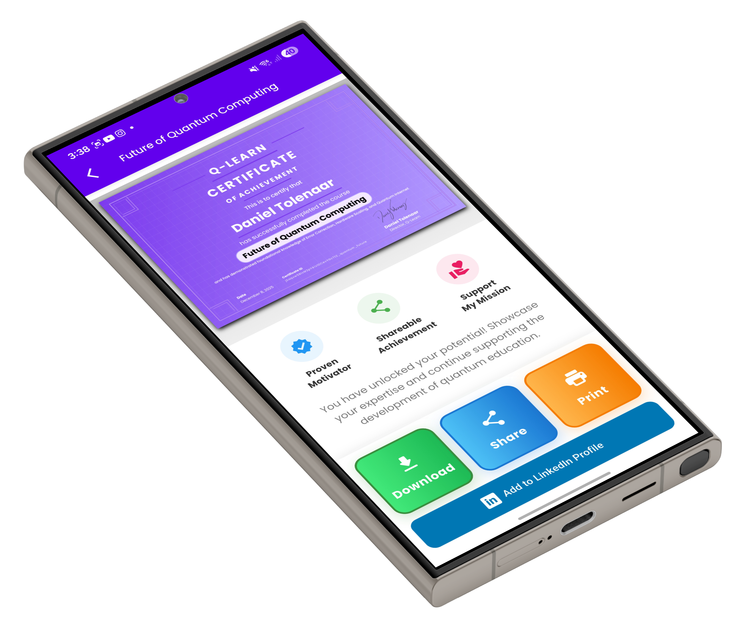 Q-Learn certificate